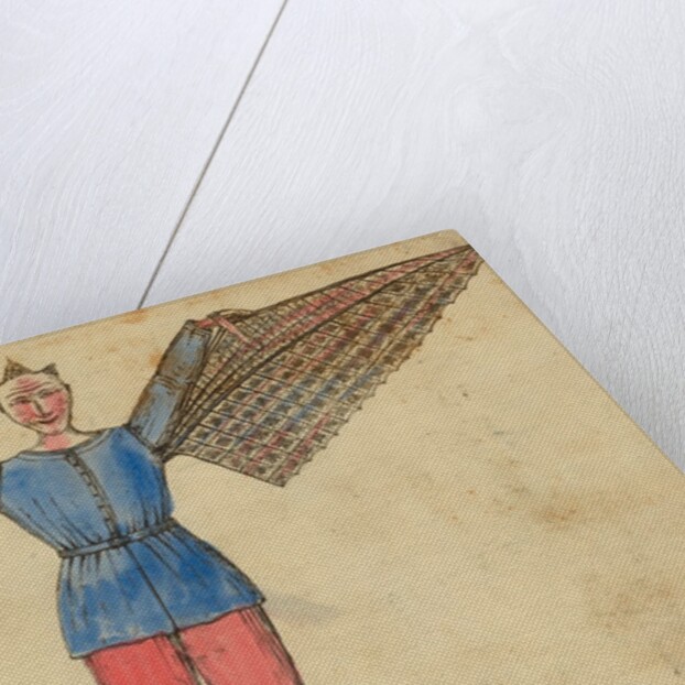 Man with wings attached to tunic by Anonymous