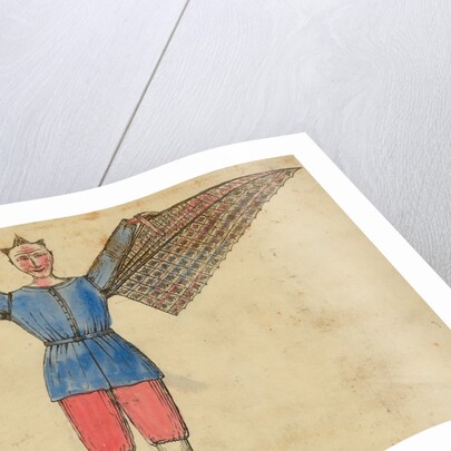 Man with wings attached to tunic by Anonymous