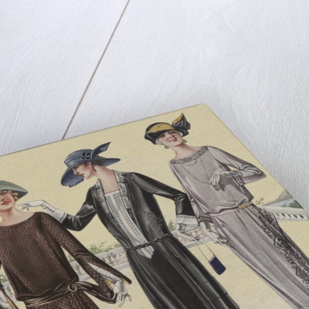 Three Women in Art Nouveau dresses by Anonymous