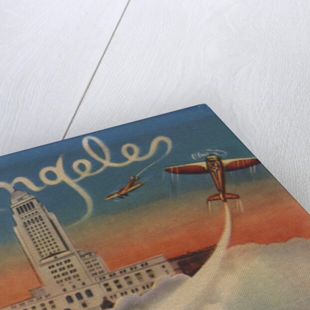 Skywriting airplanes in Los Angeles by Anonymous