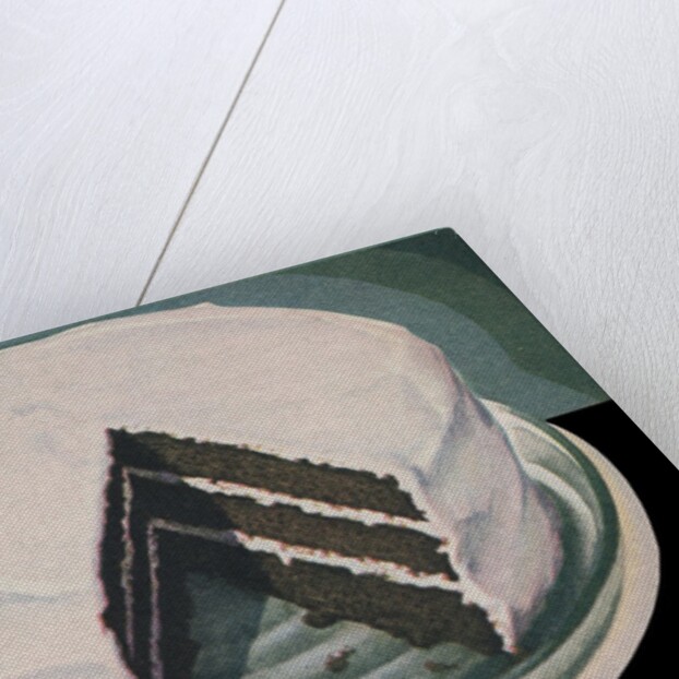 Chocolate devil's food cake with vanilla icing by Anonymous