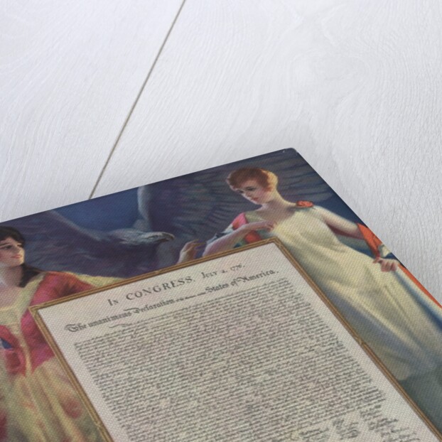 Lovely ladies guarding Declaration of Independence by Anonymous