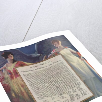 Lovely ladies guarding Declaration of Independence by Anonymous