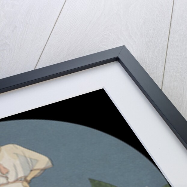 Tall woman in hat with white dress by Anonymous