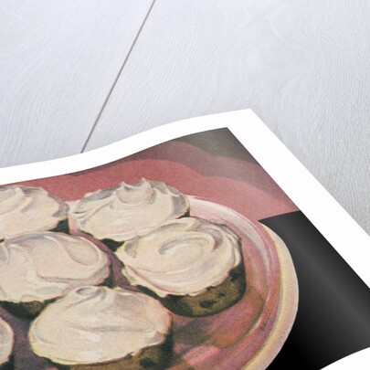 Cupcakes with vanilla frosting by Anonymous