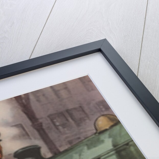 Porter with suitcases at train station by Anonymous