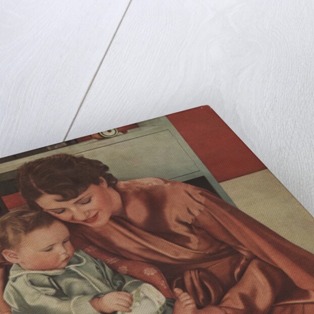 Mother helping baby put on shoes by Anonymous