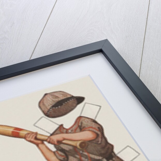 Paper doll boy with baseball uniform and rain slicker by Anonymous