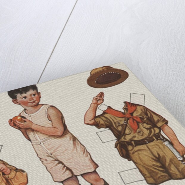 Paper doll boy with scouts uniform by Anonymous
