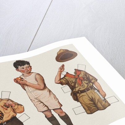 Paper doll boy with scouts uniform by Anonymous
