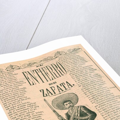 Broadside with burial of Emiliano Zapata by Anonymous