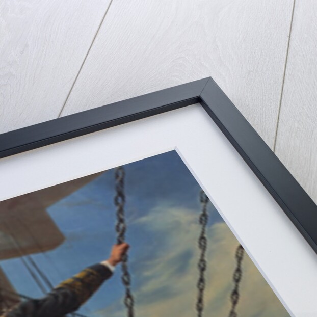 Admiral David Farragut lashed to upper mast during Battle of Mobil Bay by Anonymous