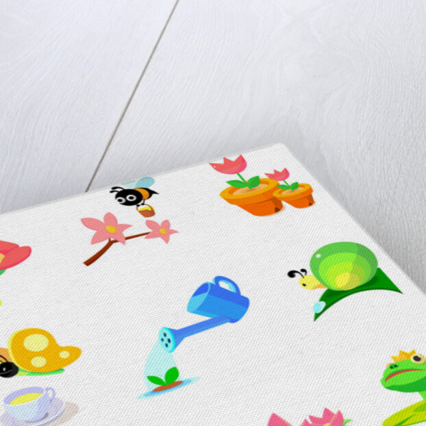 Flowers and animals found in garden by Anonymous