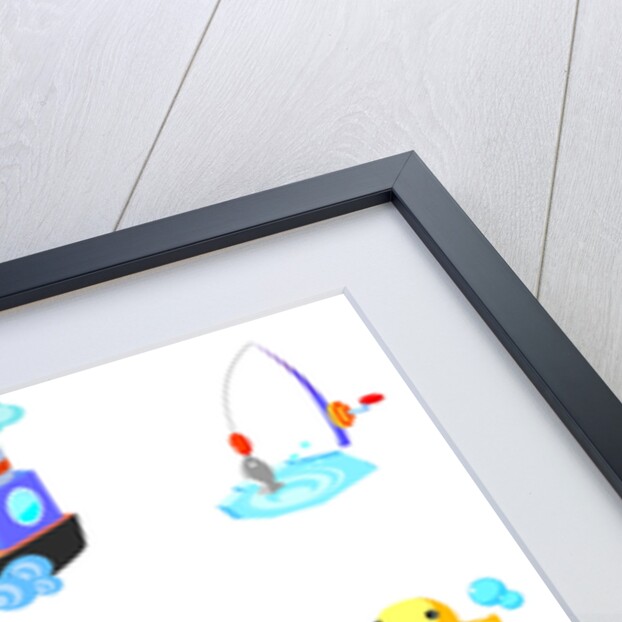 Various animals with boats on a white background by Anonymous