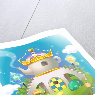 Crown on a teapot shaped house by Anonymous