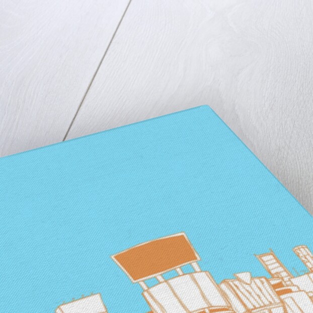 Buildings by road against sky by Anonymous