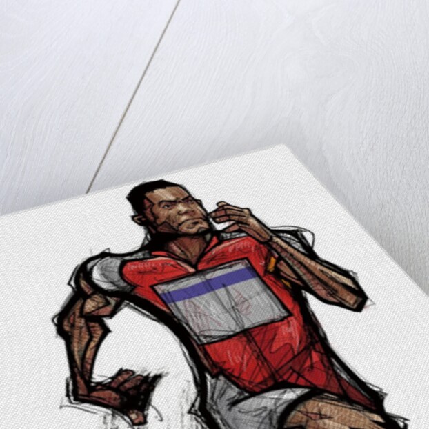 Male athlete running by Anonymous