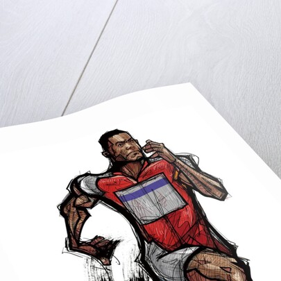 Male athlete running by Anonymous