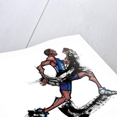 Male athlete running by Anonymous