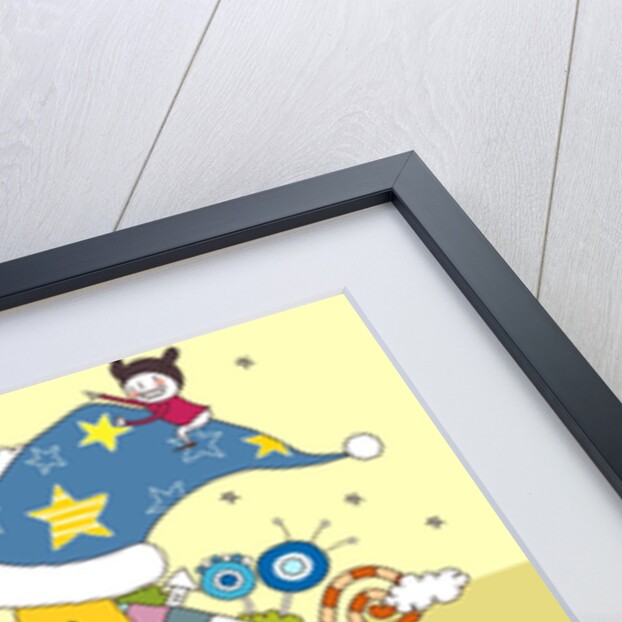 Side view of children playing with moon by Anonymous