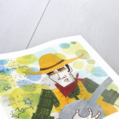 Banjo Player by Anonymous