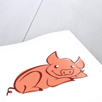 Pig Laying Down by Anonymous