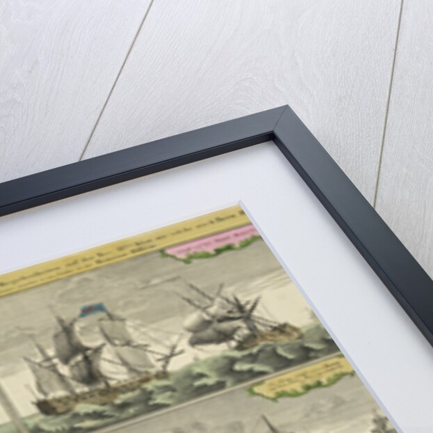 Print of English sailing ships by Thomas Baston