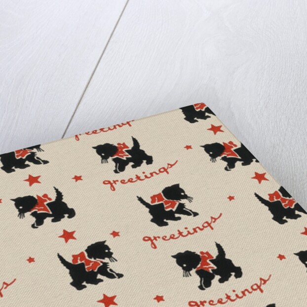 Greetings pattern with black cat by Anonymous