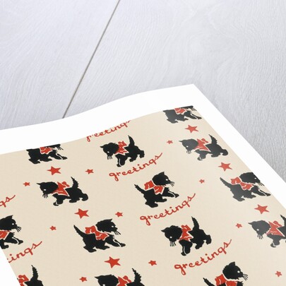 Greetings pattern with black cat by Anonymous