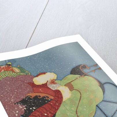 Santa Claus driving sleigh by Anonymous