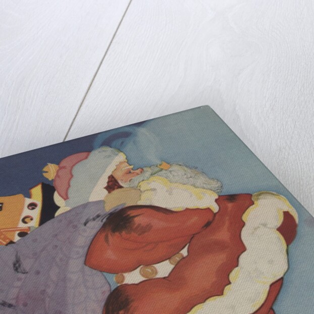 Santa Claus with bag of toys by Anonymous