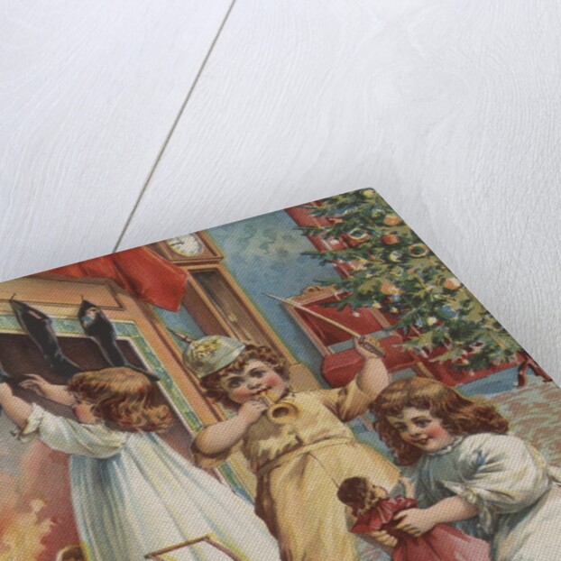 Children playing on Christmas morning by Anonymous