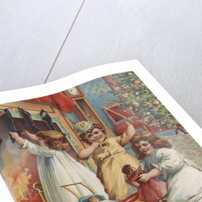 Children playing on Christmas morning by Anonymous