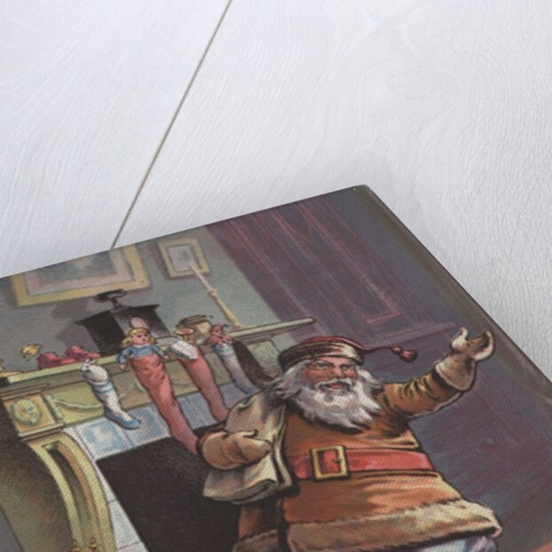 Santa Claus going up chimney by Anonymous