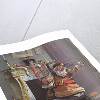 Santa Claus going up chimney by Anonymous