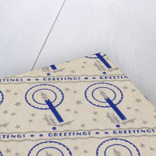 Greetings pattern with burning candle by Anonymous