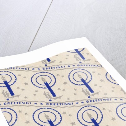 Greetings pattern with burning candle by Anonymous