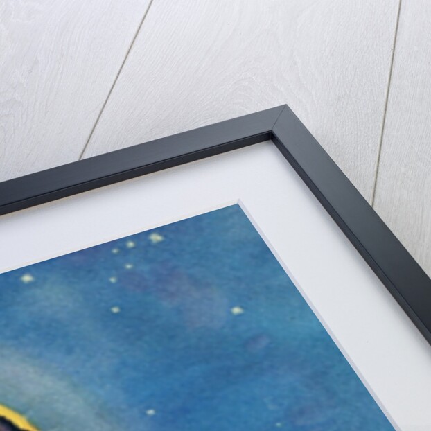 Winking owl with full moon by Anonymous