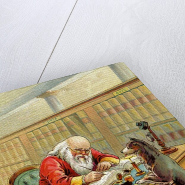 Santa Claus writing naughty and nice list by Anonymous