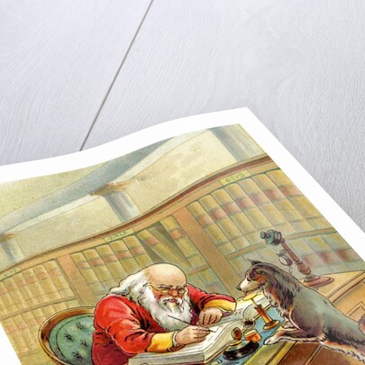 Santa Claus writing naughty and nice list by Anonymous