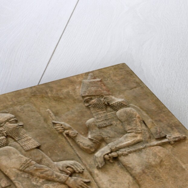 Assyrian low-relief of Sargon II and dignitary by Anonymous