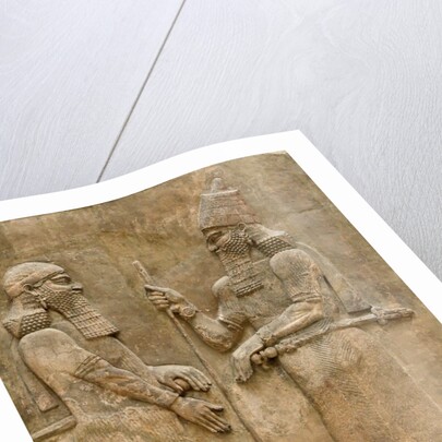 Assyrian low-relief of Sargon II and dignitary by Anonymous
