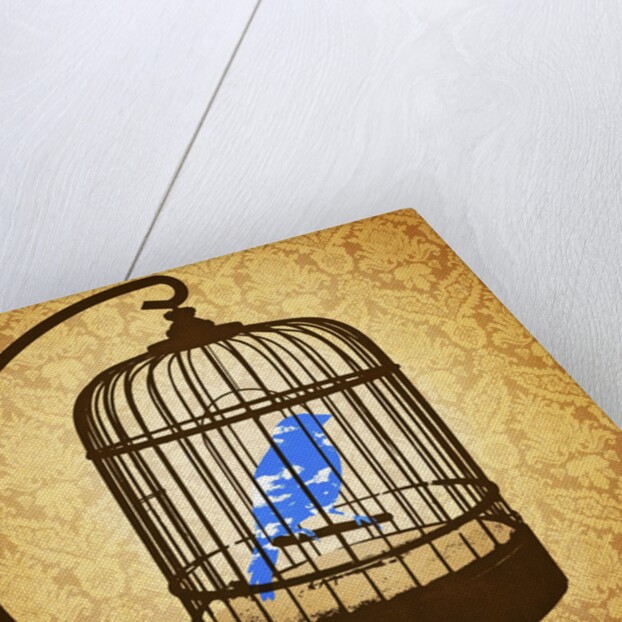 Bird in a cage by Anonymous