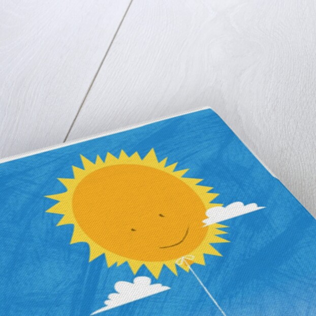 Girl holding a sun balloon by Anonymous