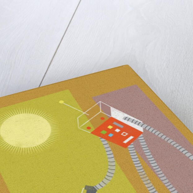 Robot watering a plant by Anonymous