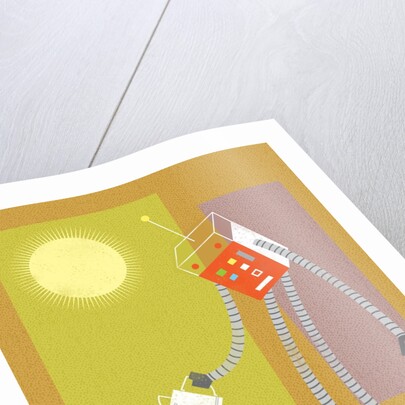 Robot watering a plant by Anonymous