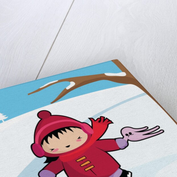 Little girl ice skating by Anonymous