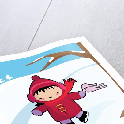 Little girl ice skating by Anonymous