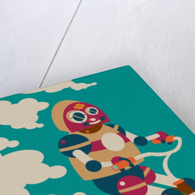 Young robot riding a tricycle by Anonymous