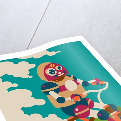 Young robot riding a tricycle by Anonymous